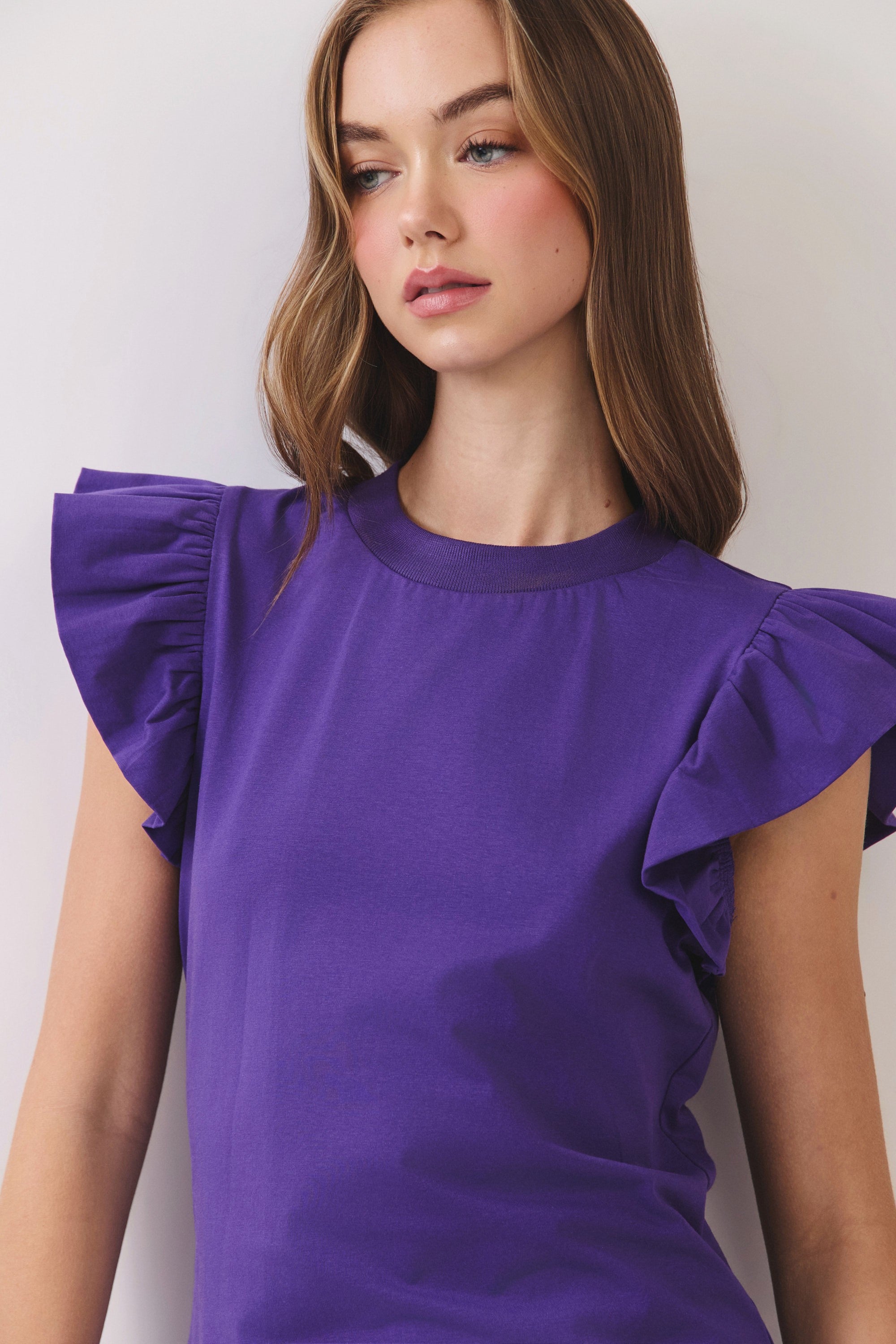 Flutter Sleeve Sleeveless Top
