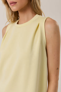 Round Neck Pleated Shoulder Top