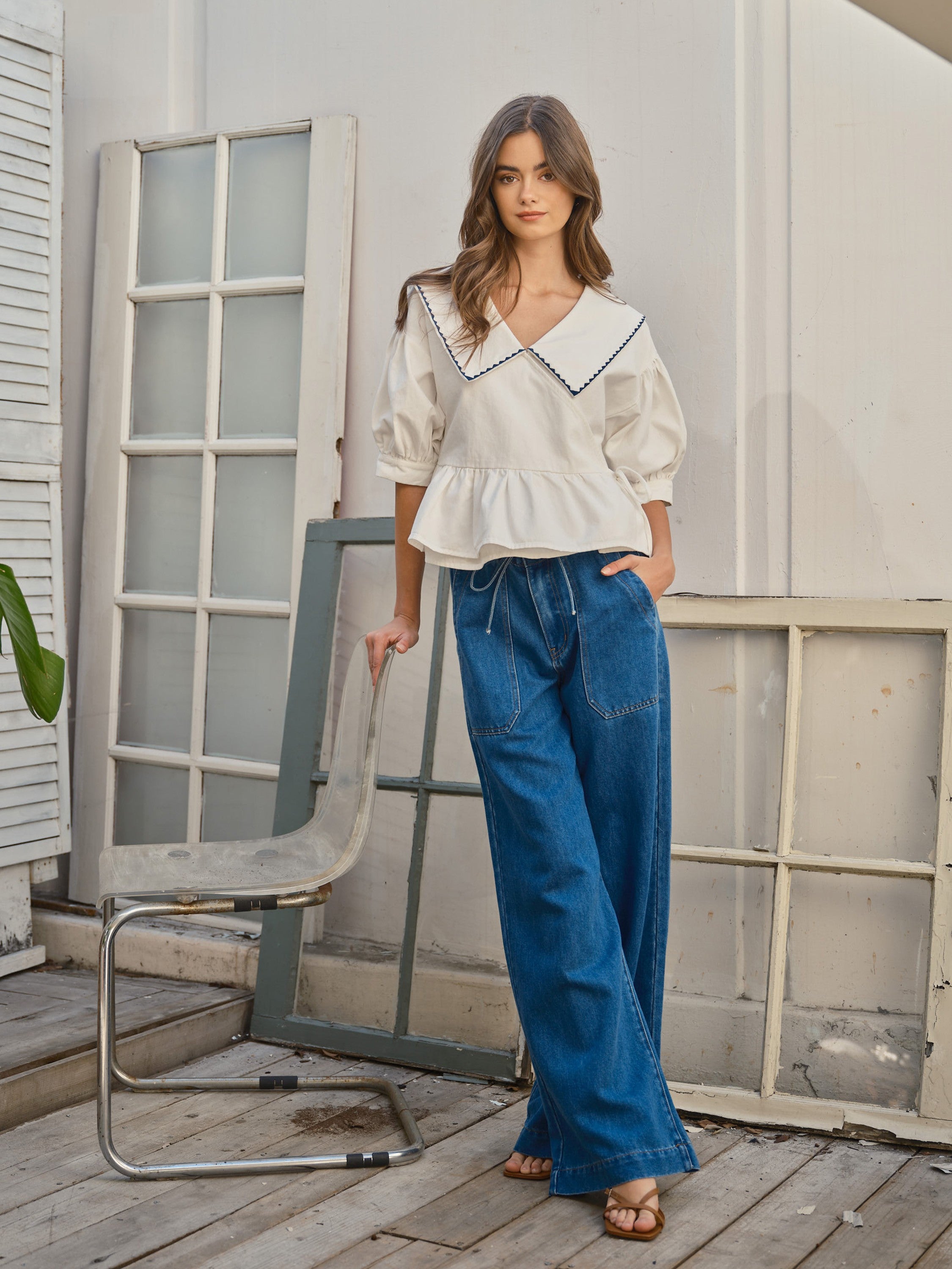 Oversized Collar Blouse