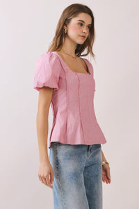Square Neck Puff Sleeve Top