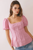 Square Neck Puff Sleeve Top