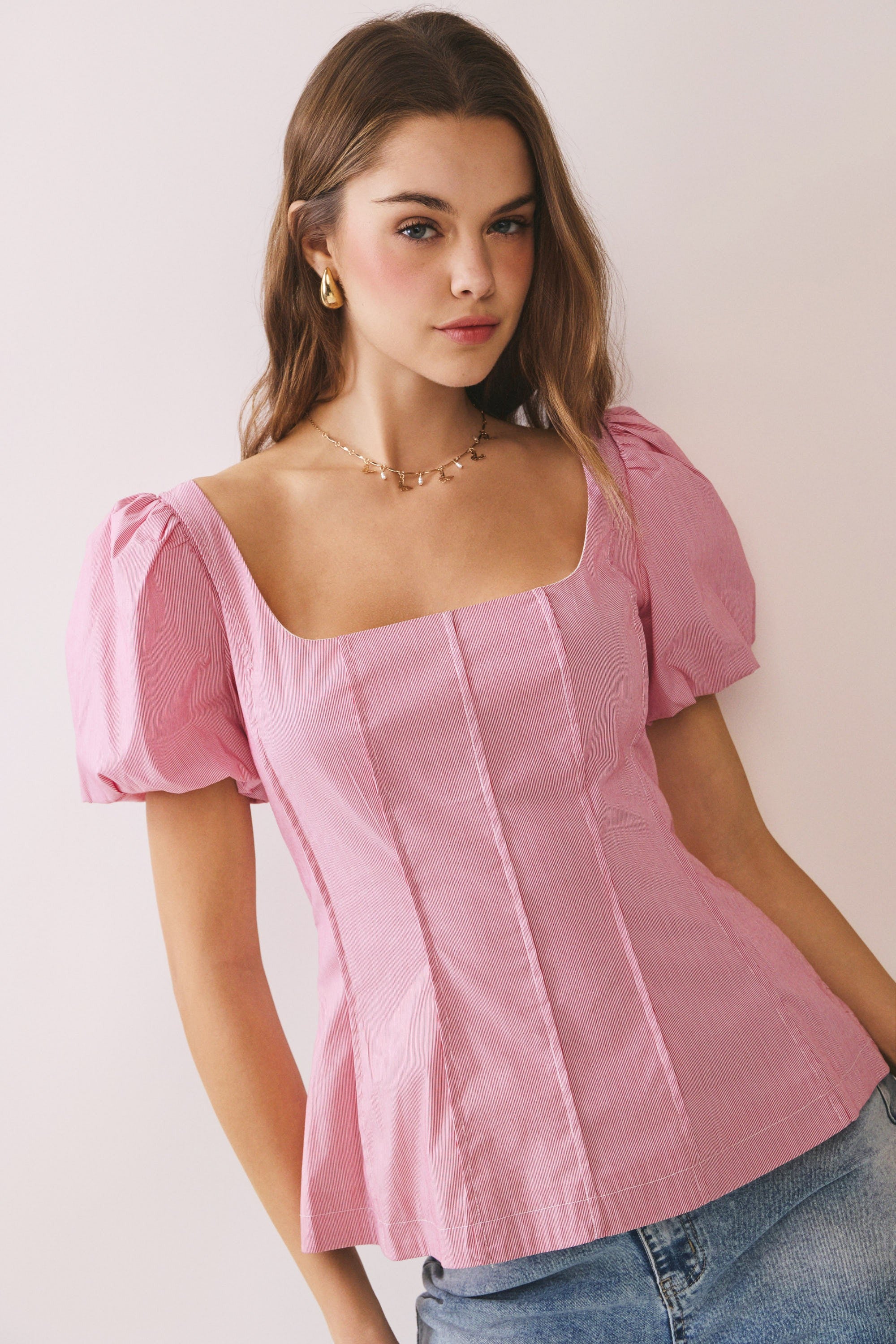 Square Neck Puff Sleeve Top