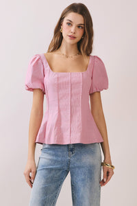 Square Neck Puff Sleeve Top