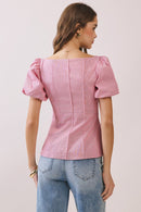 Square Neck Puff Sleeve Top