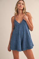 Denim Flared Romper