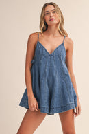 Denim Flared Romper