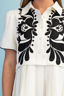Embroidered Applique Mini Dress
