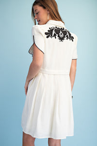 Embroidered Applique Mini Dress