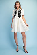 Embroidered Applique Mini Dress