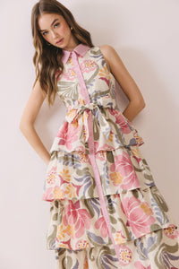Floral Tiered Midi Dress