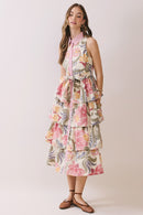 Floral Tiered Midi Dress