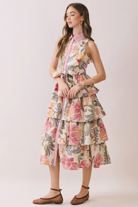Floral Tiered Midi Dress