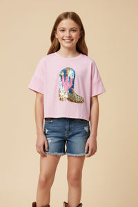 Sequin Boot Tee