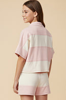 Girls Color Blocked Half Zip Top