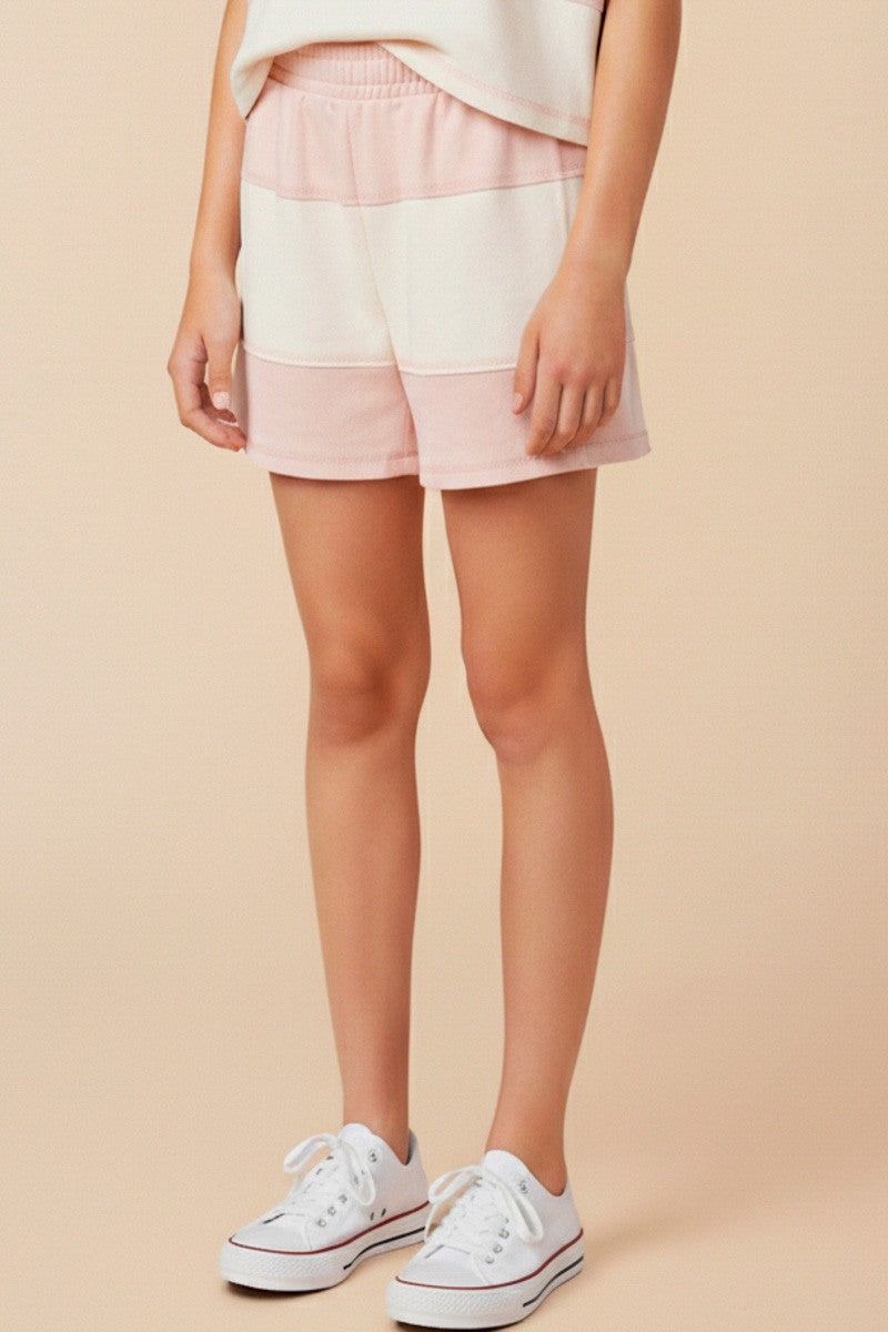Girls Color Blocked Shorts