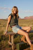 Brown/Lime Striped Tee