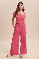 Red Striped Tube Top/Pant Set