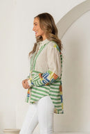 Mixed Print Button Down Shirt