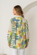 Mixed Print Button Down Shirt