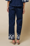 Embroidered Hem Pants