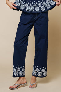 Embroidered Hem Pants