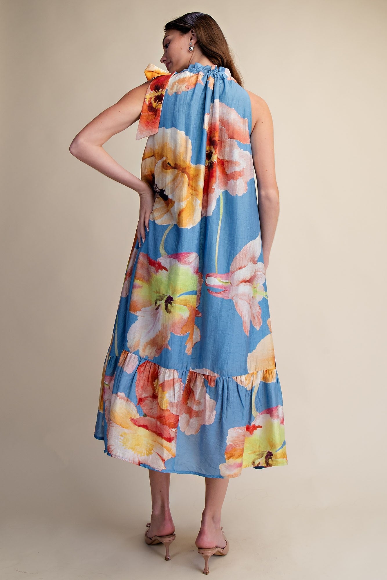 Floral Halter Midi Dress