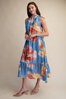 Floral Halter Midi Dress
