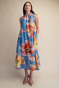 Floral Halter Midi Dress