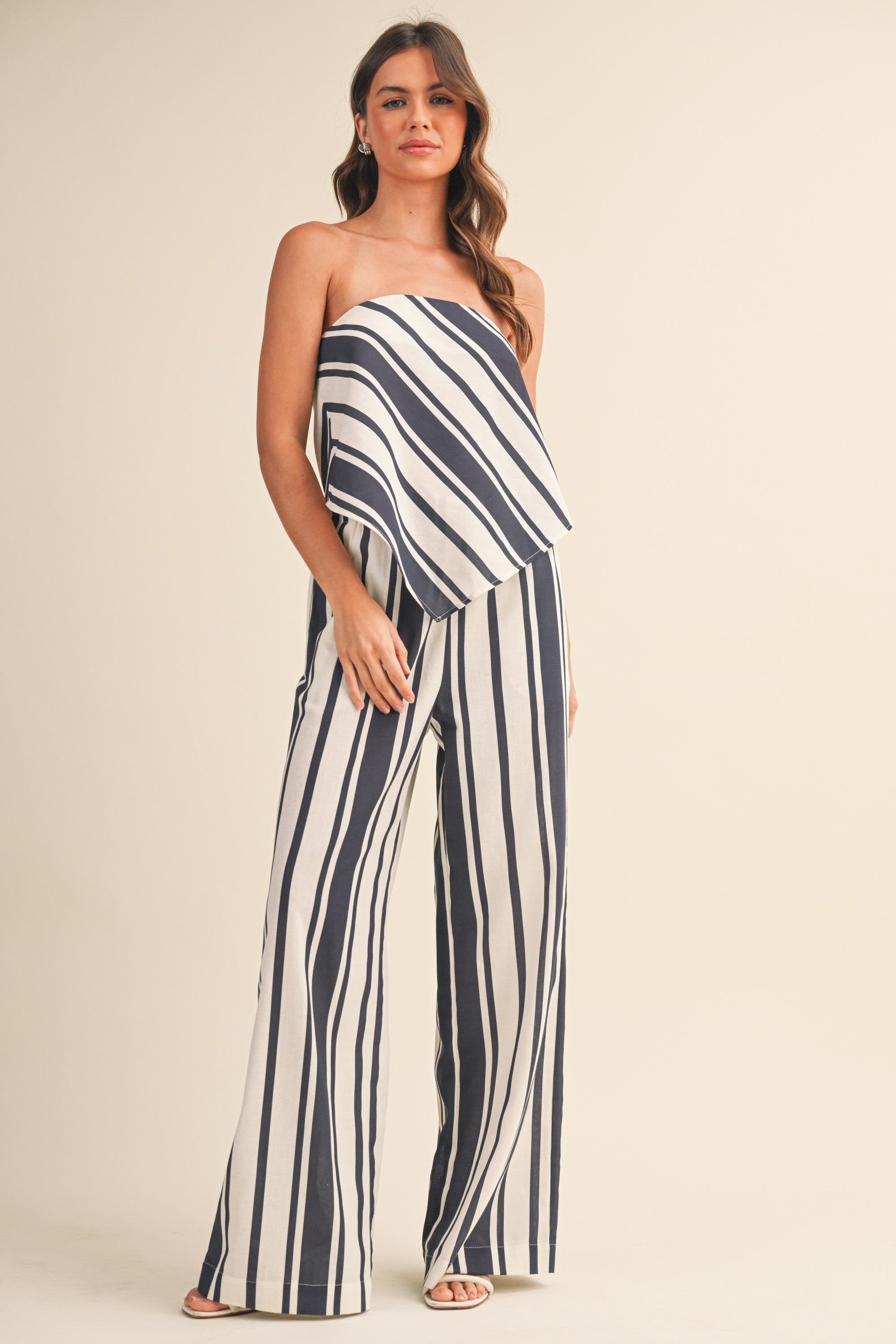 Striped Linen Tube Top Set