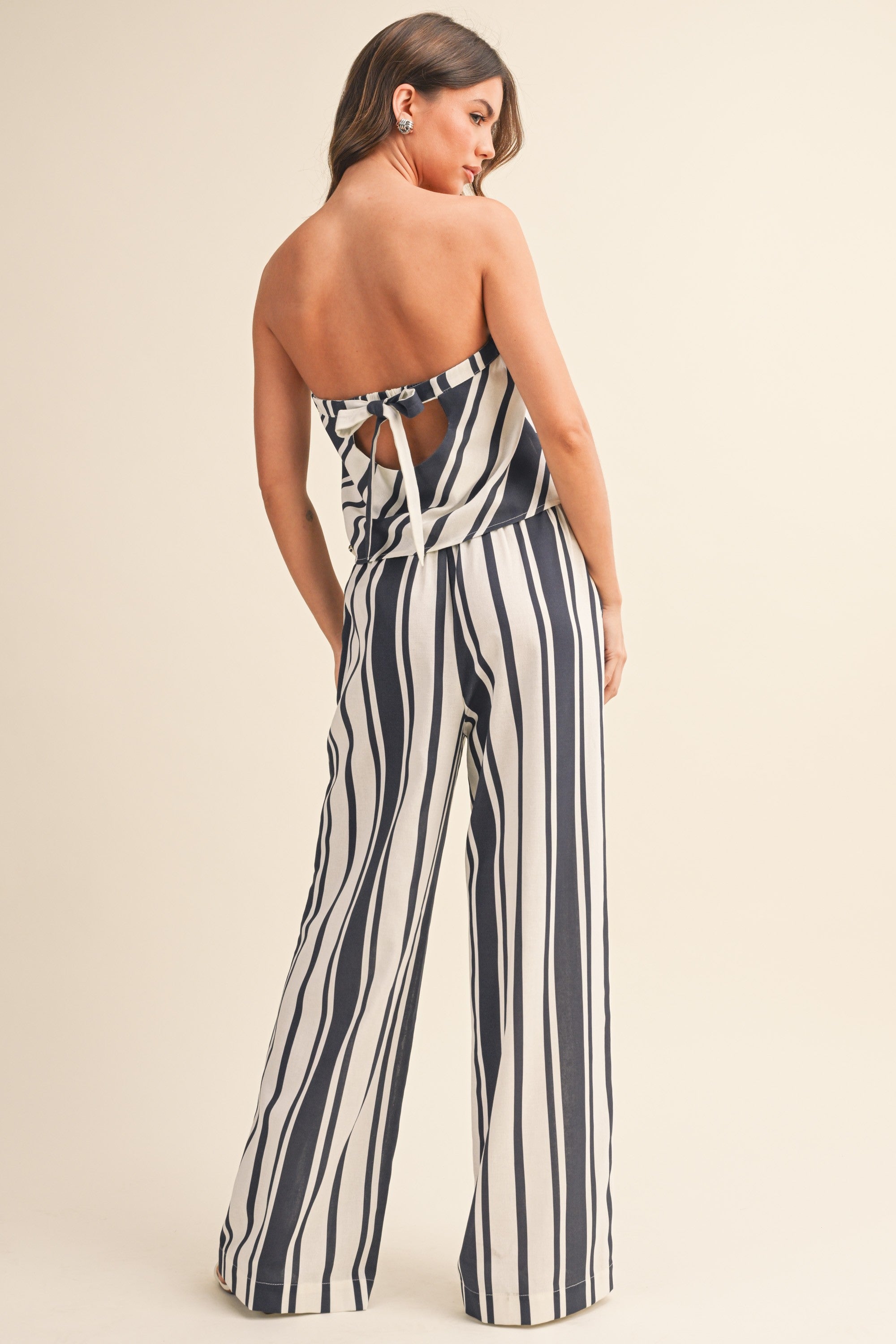 Striped Linen Tube Top Set