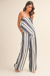 Striped Linen Tube Top Set