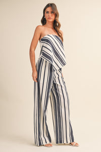 Striped Linen Tube Top Set