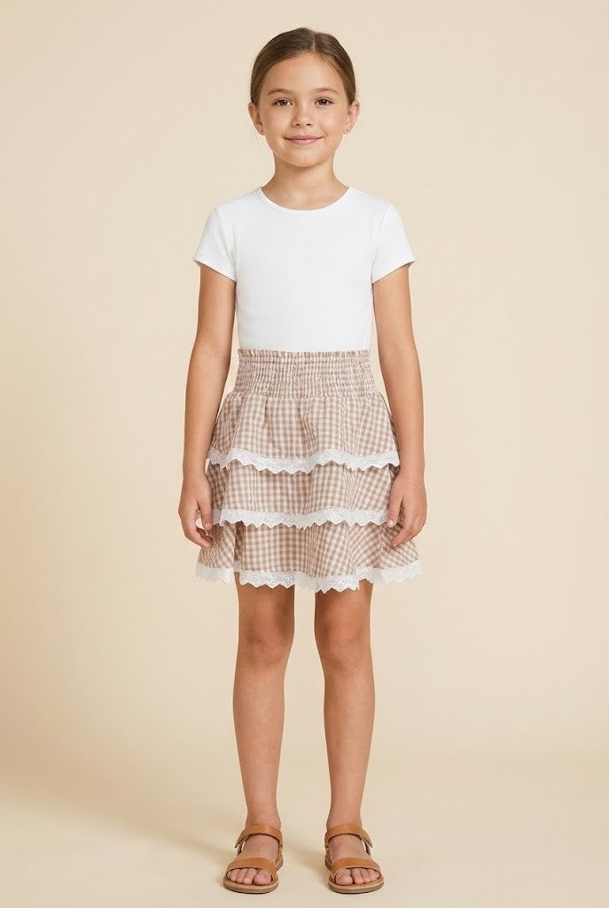Gingham Tiered Skirt