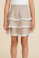 Gingham Tiered Skirt