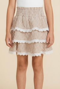 Gingham Tiered Skirt