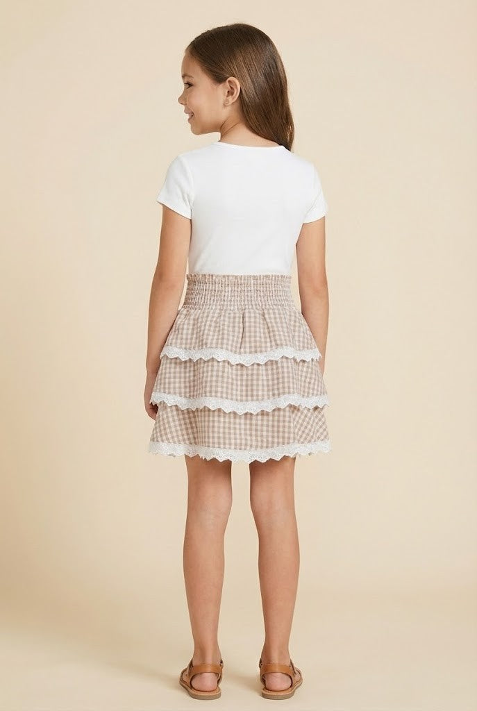 Gingham Tiered Skirt