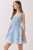 Floral Smocked Bodice Mini Dress