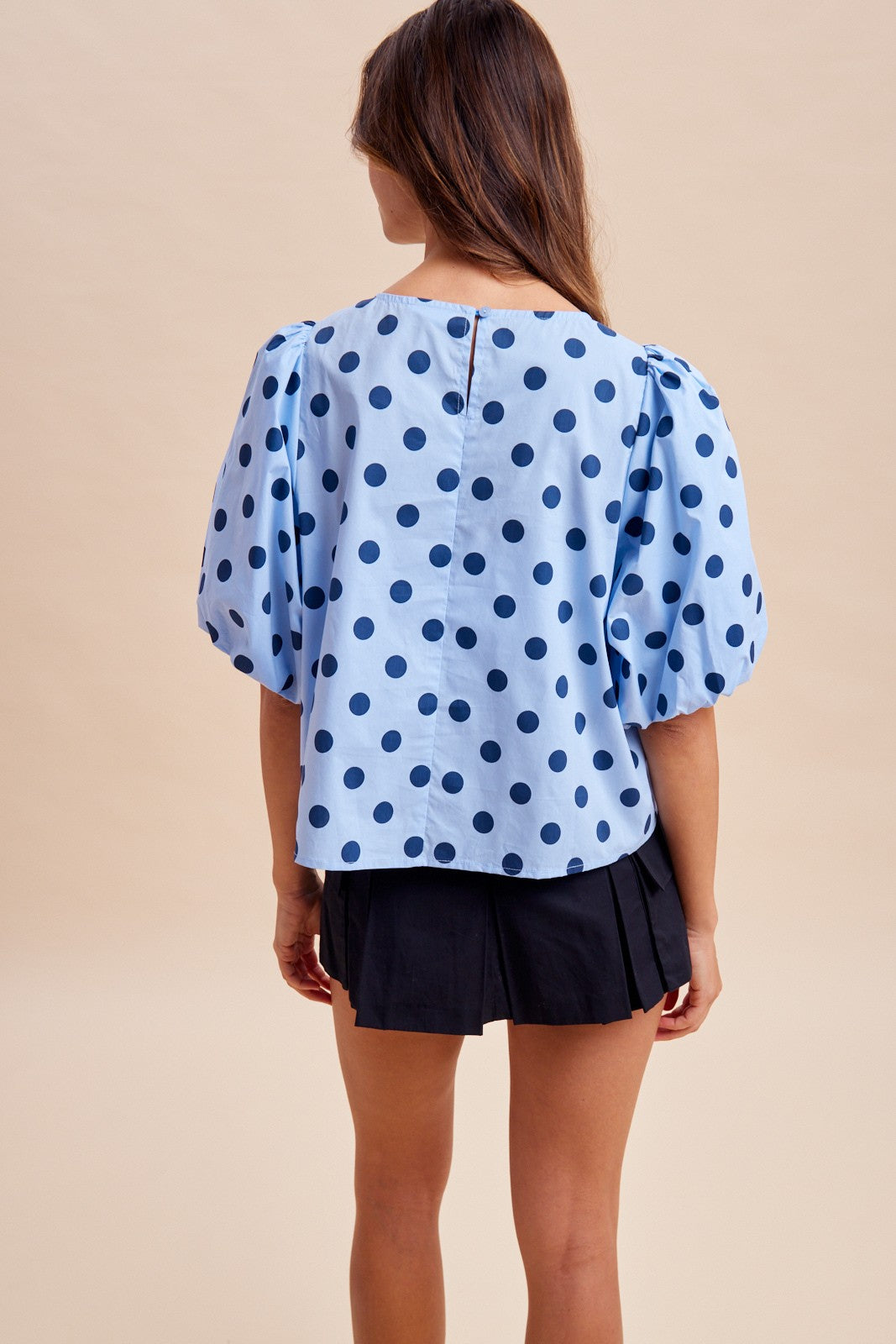 Polka Dot Puff Sleeve Blouse