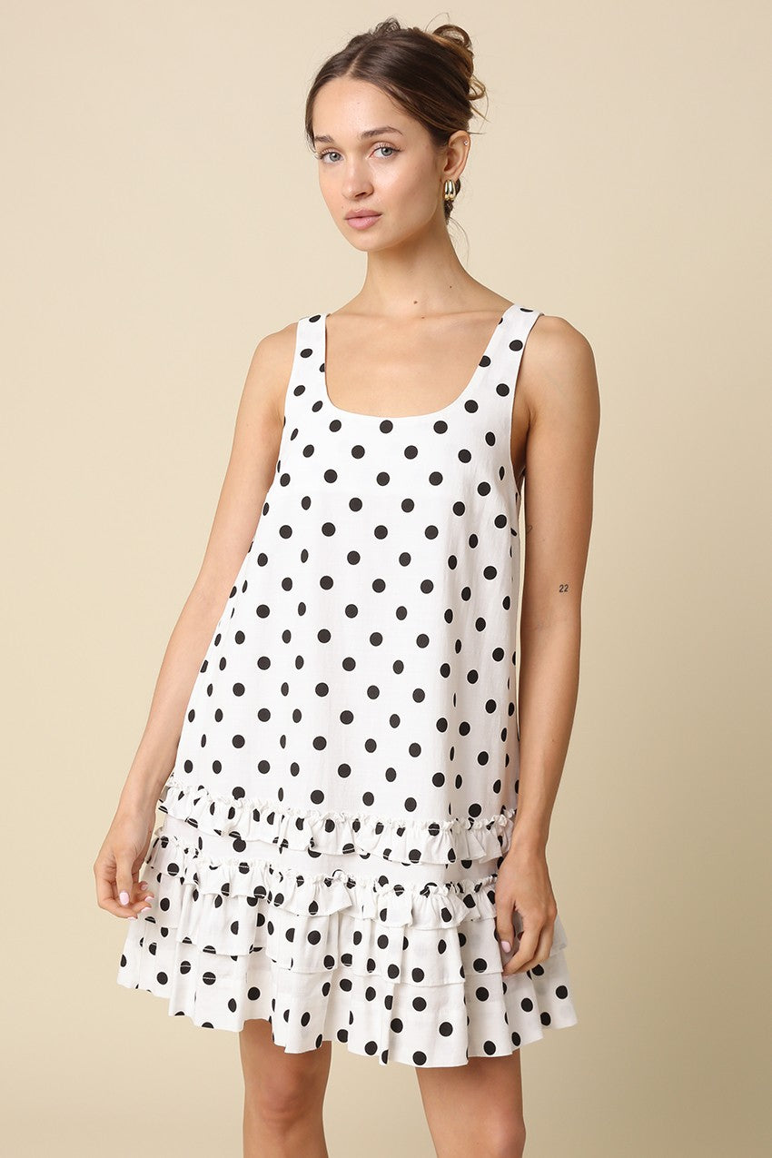 Polka Dot Tiered Mini Dress