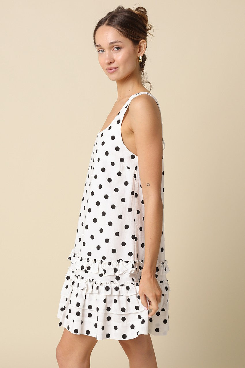 Polka Dot Tiered Mini Dress