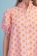 Printed Button Down Midi Dress