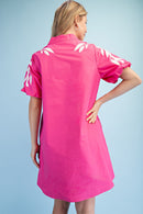 Hot Pink Embroidered Dress