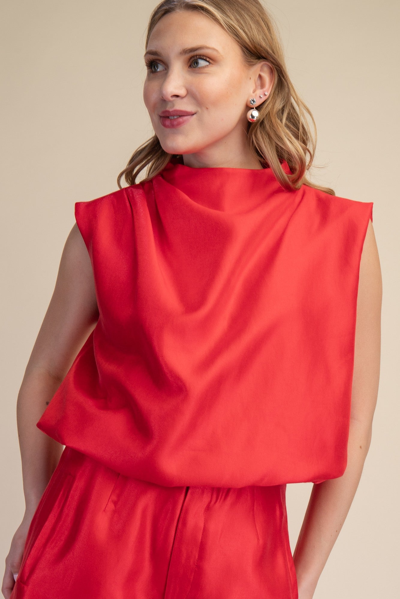 Shiny Red Bubble Top