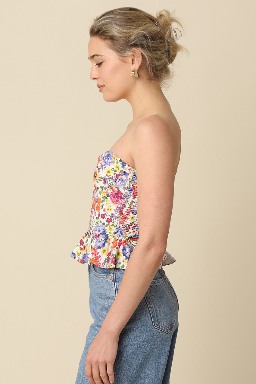 Floral Peplum Tank Top