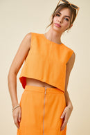 Orange Denim Crop Top