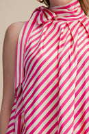 Tie Neck Striped Top