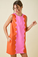 Scalloped Panel Mini Dress