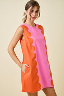 Scalloped Panel Mini Dress