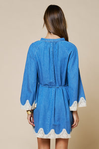 Lace Detailed Denim Dress