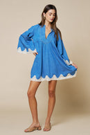 Lace Detailed Denim Dress